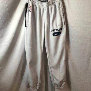 Nike Memphis Grizzlies NBA Off White Gray Athletic Sport Cut Joggers Sweatpants